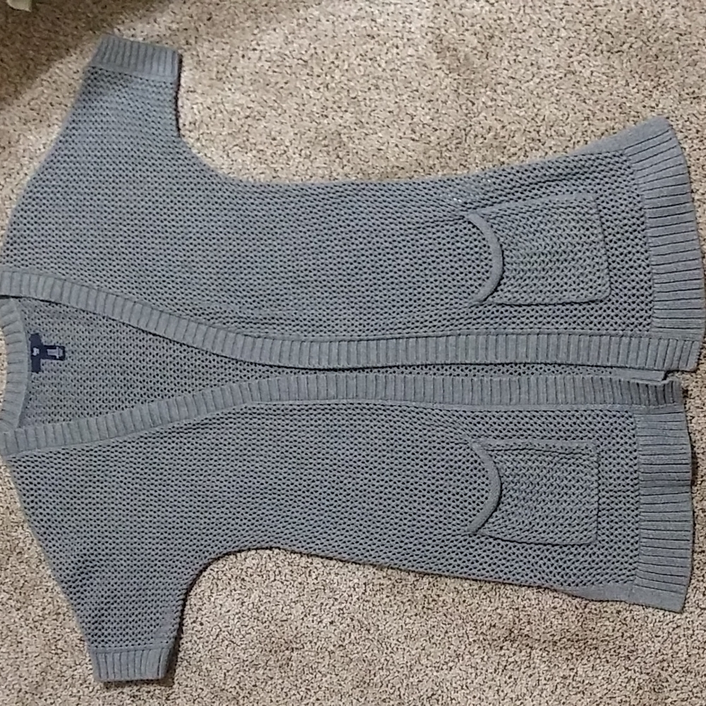 GAP grey Open Front Long Knit Cardigan W/ Pockets